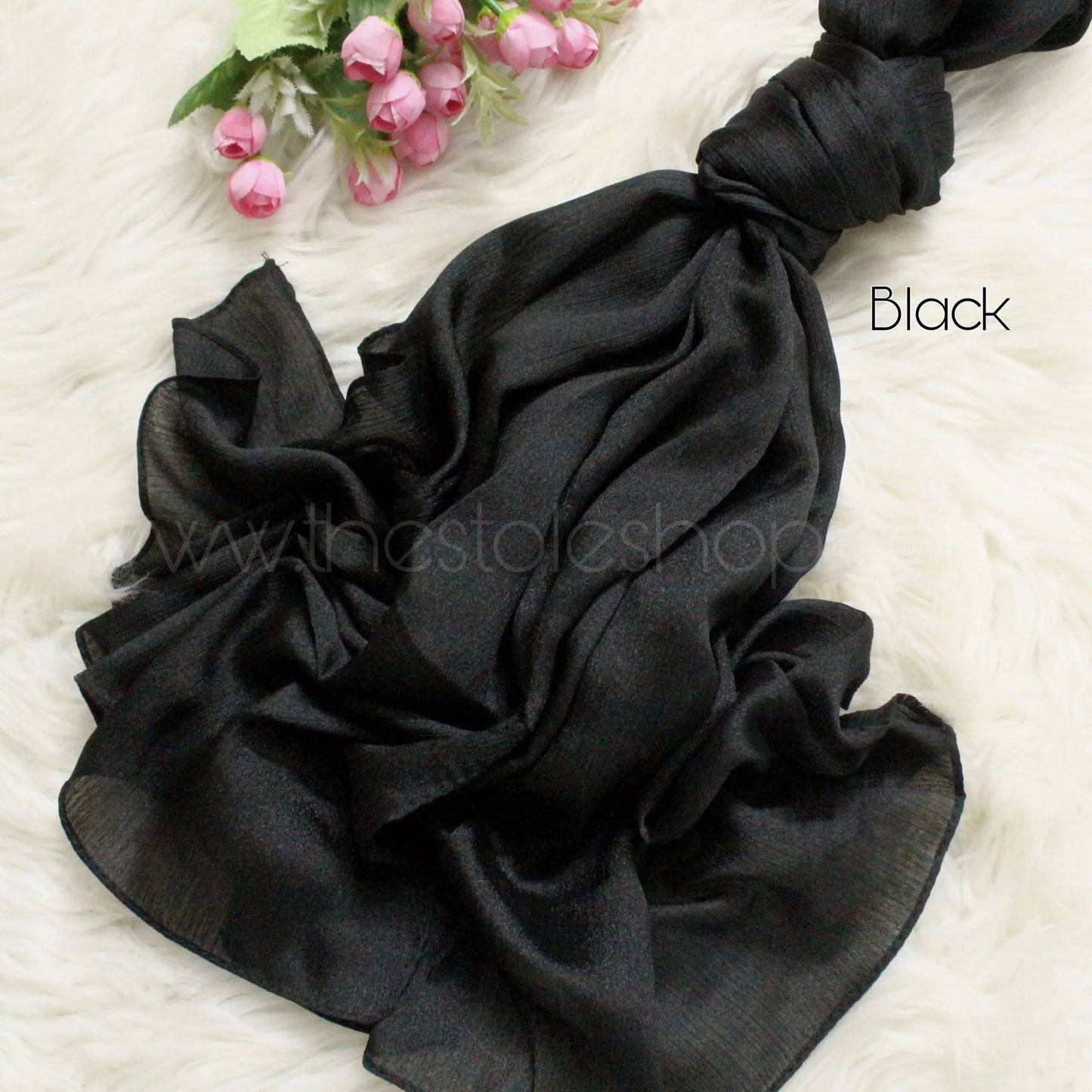 ET-BLACK CRINKLE SILK-HIJAB