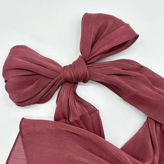 ET-MAROON RED ORGANZA SILK-HIJAB
