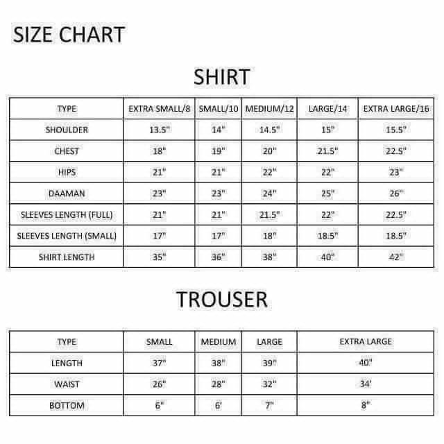 Size Chart - Ethnothreads
