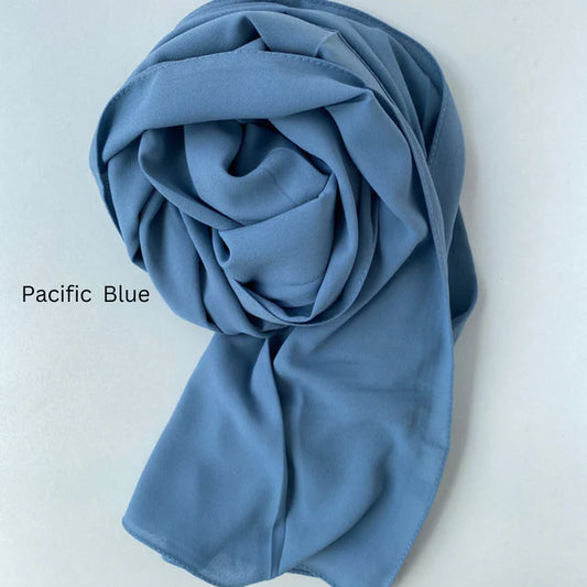 ET-PACIFIC BLUE PLAIN GEORGETTE-HIJAB