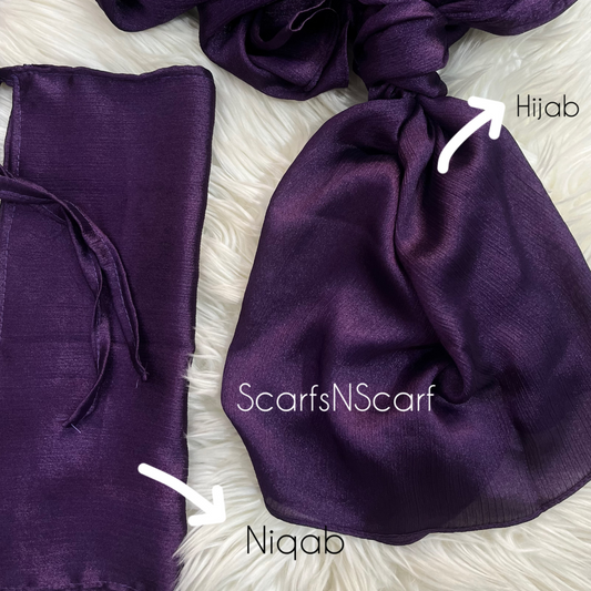ET-PLUM CRINKLE SILK-HIJAB