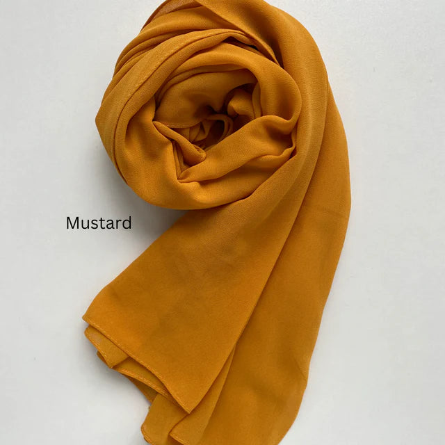 ET-MUSTARD PLAIN GEORGETTE-HIJAB