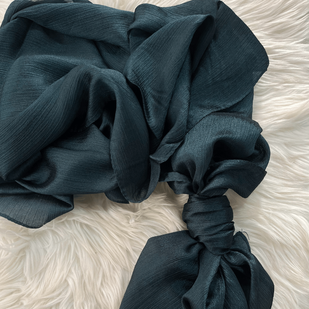 ET-KIE GREEN CRINKLE SILK-HIJAB