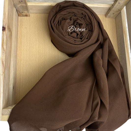 ET-BROWN PLAIN GEORGETTE-HIJAB