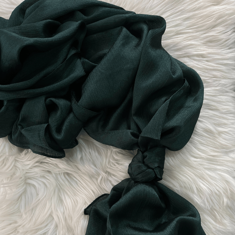 ET-BOTTEL GREEN CRINKLE SILK-HIJAB