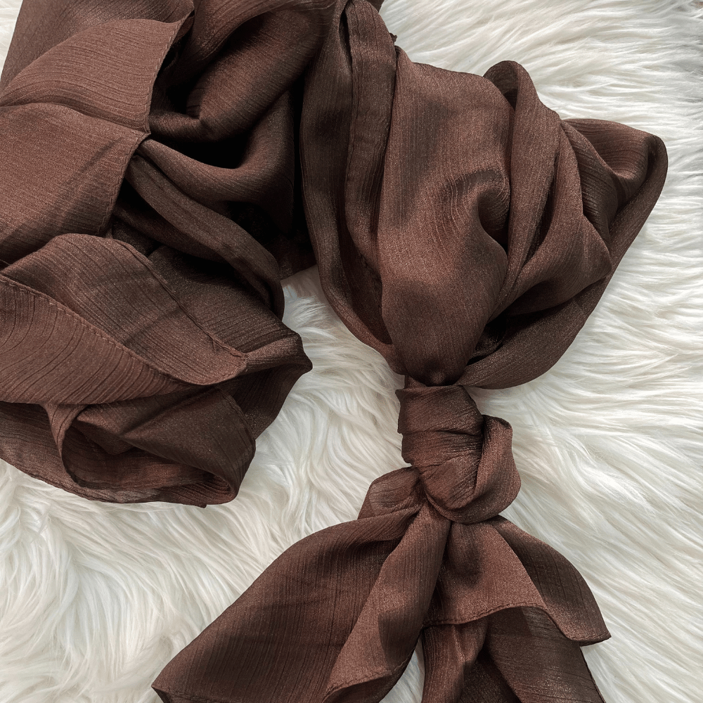 ET-BROWN CRINKLE SILK-HIJAB