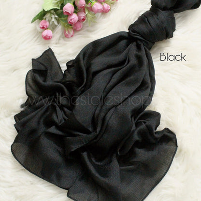 ET-BLACK CRINKLE SILK-HIJAB