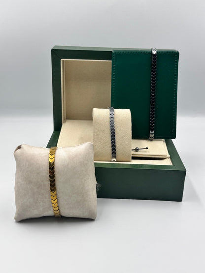 🖤 2 Bracelets of Hematite Arrows – Unisex Energy Stone