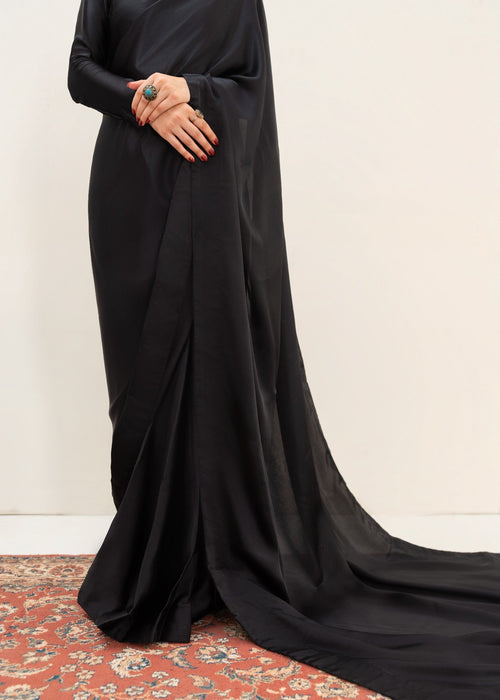ET-PLAIN BLACK-SAREE
