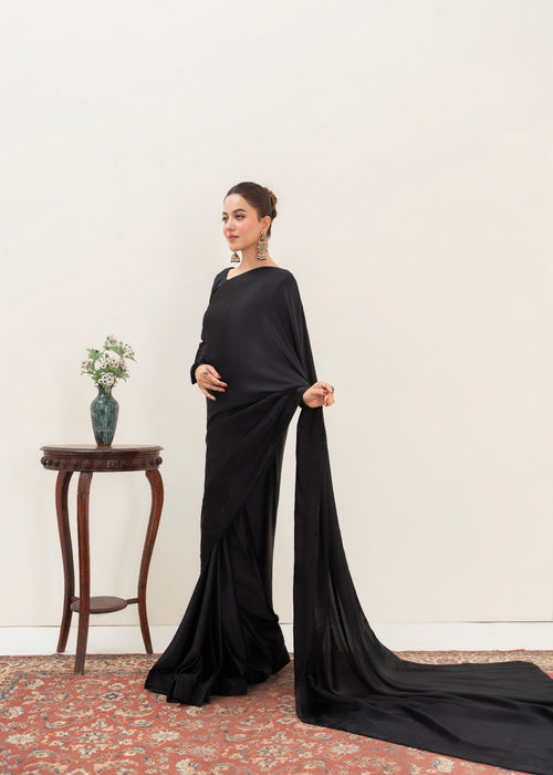 ET-PLAIN BLACK-SAREE