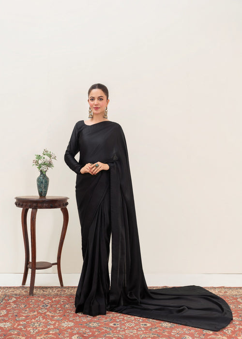 ET-PLAIN BLACK-SAREE