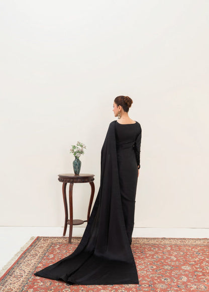 ET-PLAIN BLACK-SAREE