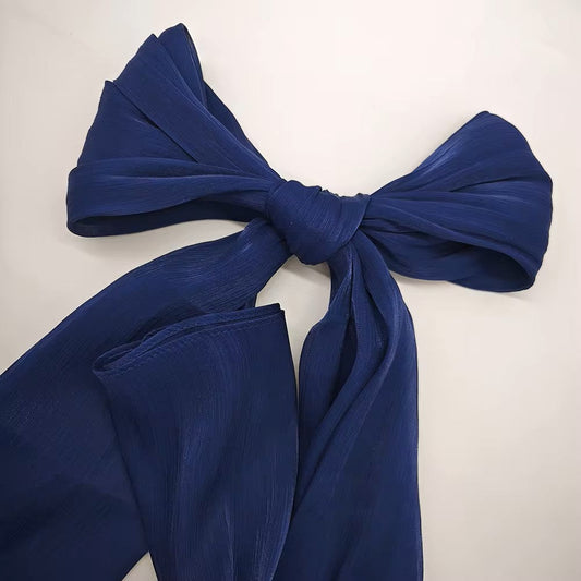 ET-NAVY BLUE ORGANZA SILK-HIJAB
