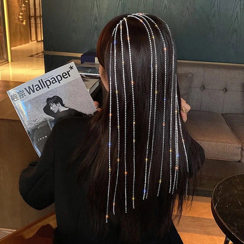 Premium Hair Band Rhinestone Exaggeration Tassel - ET-HC