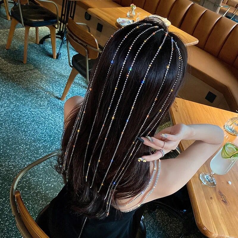 Premium Hair Band Rhinestone Exaggeration Tassel - ET-HC