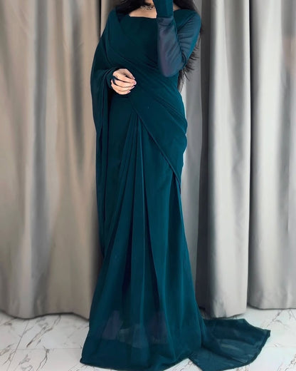 ET-OCEAN TEAL-SAREE