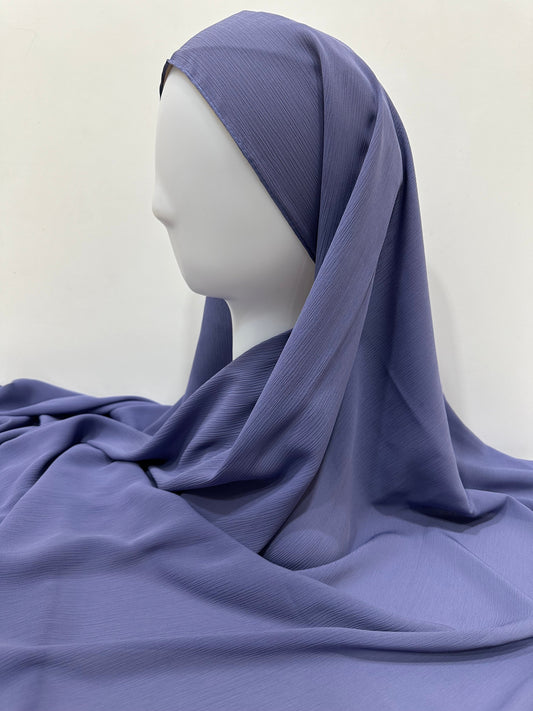 ET-STAKE BLUE CRINKLE CHIFFON-HIJAB